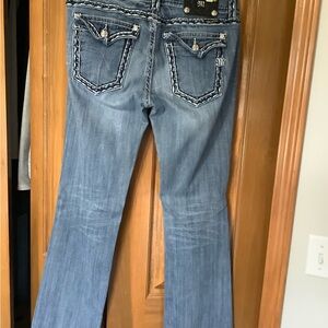 Miss Me Blue Boot Cut Jeans with Embellished Pockets